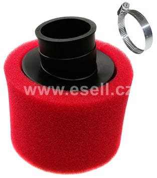 Vzduchový filtr molitan 34-35mm zahnutý červená