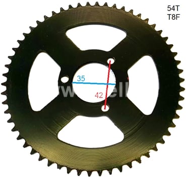 Rozeta minicross, ATV 54 zubů T8F
