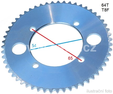 Rozeta 64T řetěz T8F pro volnoběžku