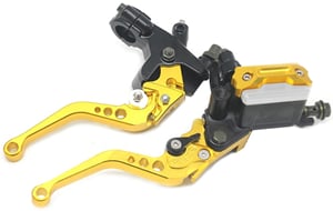 Páčky Pitbike sklopné CNC kompletní zlatá - sada