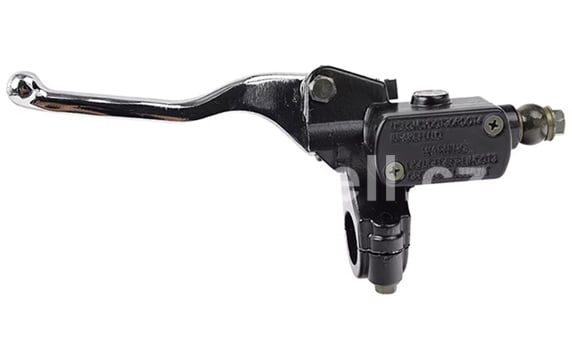Brzdová páčka s pumpou stříbrná 145mm levá