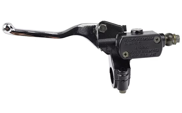 Brzdová páčka s pumpou stříbrná 145mm levá