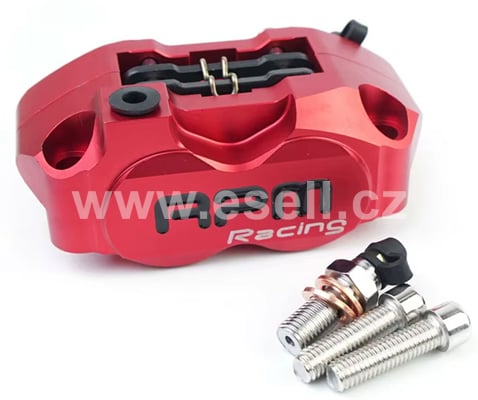 Brzdový třmen 4 pístkový CNC 82 mm červená