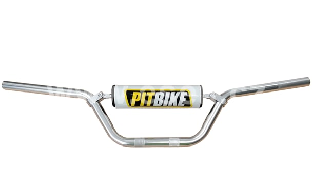 Řídítka pitbike s hrazdou, 735mm, ALU stříbrná 