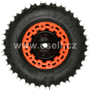 Kompletní zadní kolo 6" s pneu 13x5,00-6 - oranžová