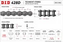 DID 428D 118 článků řetěz 428 pro pitbike, dirt bike a čtyřkolky