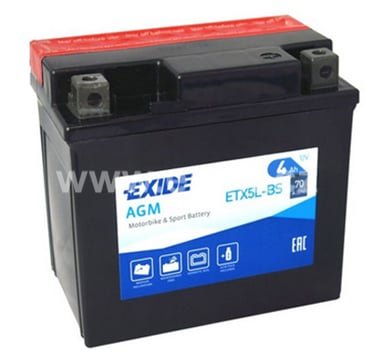 Baterie EXIDE ETX5L-BS, 12V, 4Ah, 70A, AGM