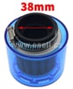Sportovní vzduchový filtr 38mm s krytem - modrá