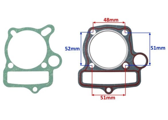 Sada těsnění hlava, válec motoru YX 140 cc