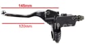 Brzdová páčka s pumpou stříbrná 145mm levá