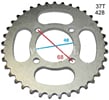 Rozeta 37 zubů pro řetěz 428 střed 48mm