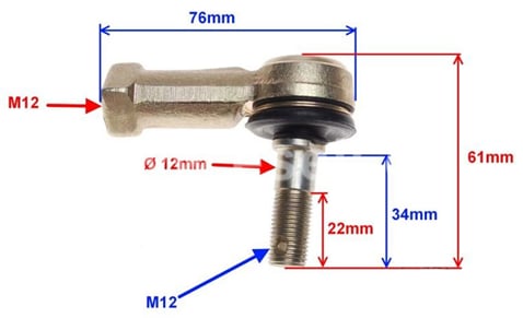 Čep řízení 76/61mm M12, M12