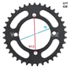 Rozeta pitbike 37 zubů pro řetěz 428