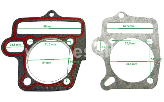 Sada těsnění pod válec 110cc, 125cc píst 54 mm