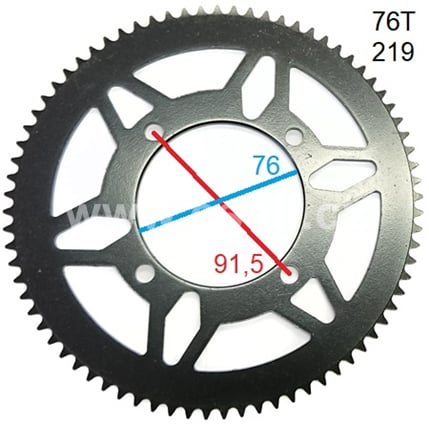 Rozeta 76 zubů pro řetěz 219