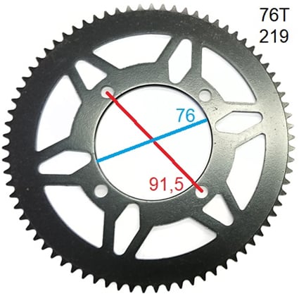 Rozeta 76 zubů pro řetěz 219