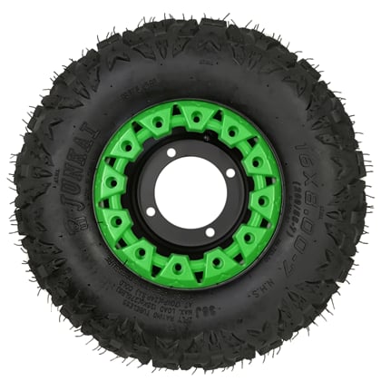 Kompletní kolo 7 palců s pneu 16x8-7 zelená 4x110mm