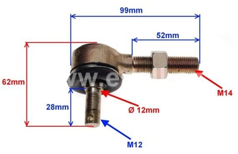 Čep řízení 99/62mm M14, M12