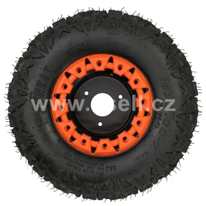 Kompletní kolo 7 palců s pneu 16x8-7 oranžová 3x78mm