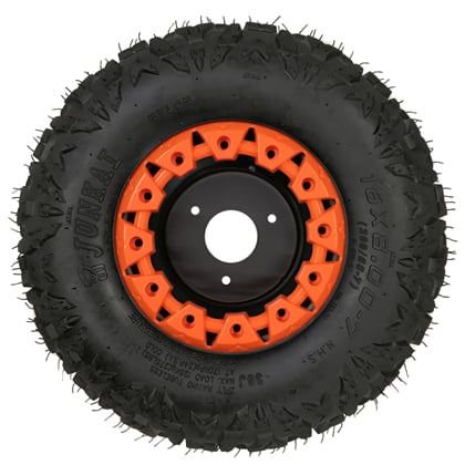 Kompletní kolo 7 palců s pneu 16x8-7 oranžová 3x78mm