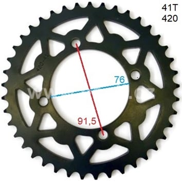 Rozeta pitbike 41 zubů pro řetěz 420