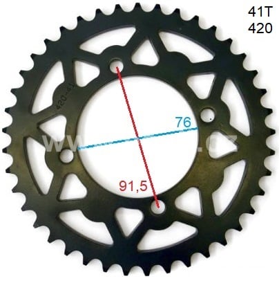 Rozeta pitbike 41 zubů pro řetěz 420