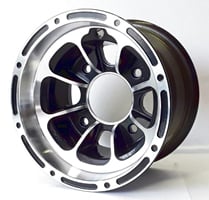 Hliníkový ráfek 8 palců přední, střed 68 mm, rozteč děr křížem 110 mm