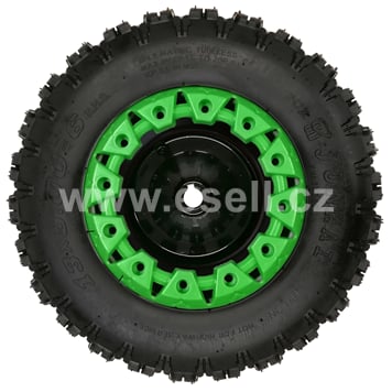 Kompletní zadní kolo 6" s pneu 13x5,00-6 - zelená