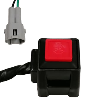 Vypínač červený (chcípák) s konektorem