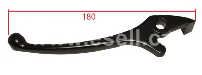 Levá brzdová páčka hliníková 180 mm černá