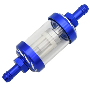 Palivový filtr CNC modrá pro průměr hadičky 8 mm
