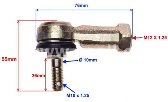 Čep řízení 76/55mm M12, M10
