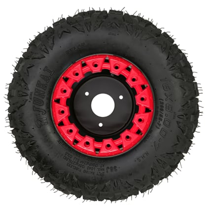 Kompletní kolo 7 palců s pneu 16x8-7 červená 3x78mm