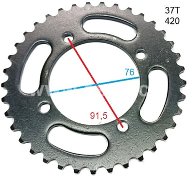 Rozeta pitbike 37T 420 střed 76mm