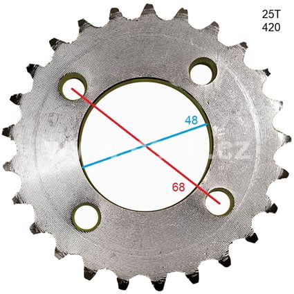 Rozeta 25 zubů pro řetěz 420