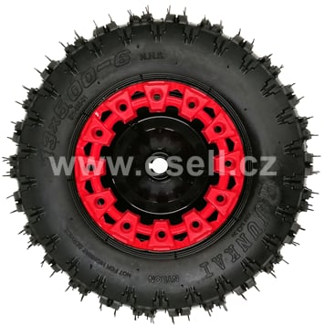 Kompletní zadní kolo 6" s pneu 13x5,00-6 - červená