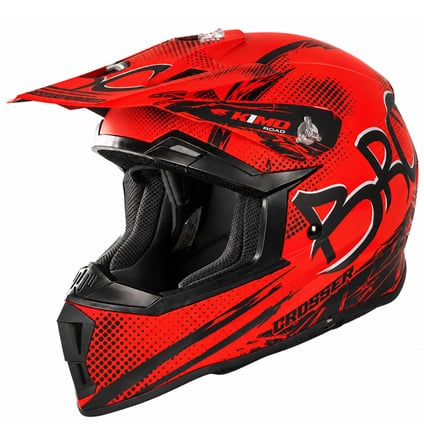 Dětská cross helma KIMO ROAD BRO V2 červená matná XS