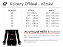 Dětské kalhoty O´Neal Element V.23 ATTACK černá/bílá