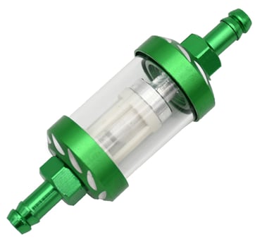 Palivový filtr CNC zelená pro průměr hadičky 8 mm