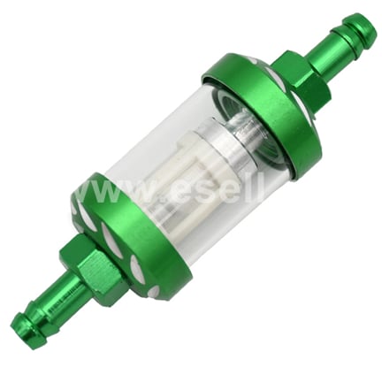 Palivový filtr CNC zelená pro průměr hadičky 8 mm