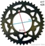 Rozeta pitbike 41 zubů pro řetěz 428 - stříbrná