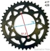 Rozeta pitbike 41 zubů pro řetěz 428 - stříbrná