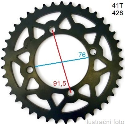 Rozeta pitbike 41 zubů pro řetěz 428