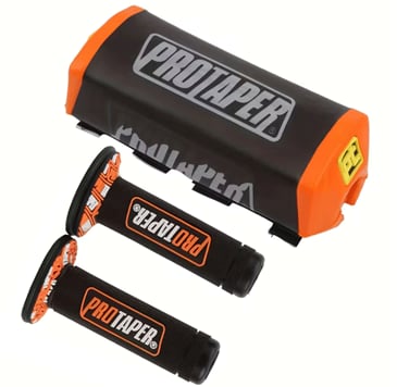 Chránič hrazdy řídítek a gripy oranžová