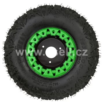 Kompletní kolo 7 palců s pneu 16x8-7 zelená 3x78mm
