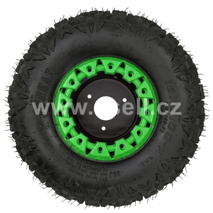 Kompletní kolo 7 palců s pneu 16x8-7 zelená 3x78mm