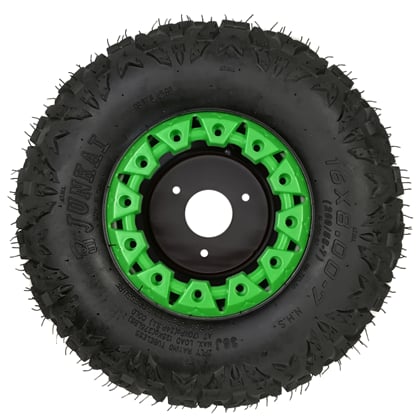 Kompletní kolo 7 palců s pneu 16x8-7 zelená 3x78mm