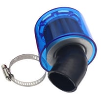 Sportovní vzduchový filtr 48mm zahnutý s krytem - modrá