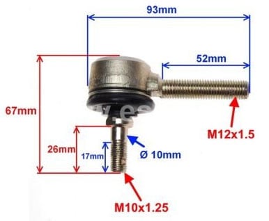 Čep řízení 93/67mm M12, M10