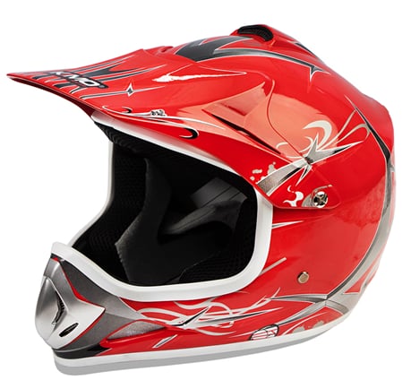 Dětská moto helma Cross Nitro Racing červená S